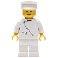 Man, White Jacket with Zipper, White Legs, White Hat