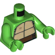 Torso Turtle Shell Print, Bright Green Arms and Hands