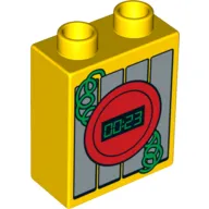 Duplo Brick 1 x 2 x 2, Bomb Design with Digital Display Showing '00:23' & Green Wires
