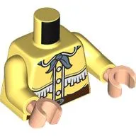 Torso, Cowboy Jacket, White Tassels, Reddish Brown Belt, Dark Bluish Grey Bow Tie print, Bright Light Yellow Arms, Light Nougat Hands