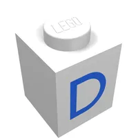 Brick 1 x 1 with Blue D Print