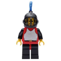 Knight (Breastplate on Red) - Black Legs, Blue Plume