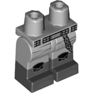 Hips with Light Bluish Gray Legs and Black Boots Pattern with Silver Belt and Chain, Knee Pads, Dark Bluish Gray Toes Print