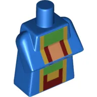 Torso Special, Long with Folded Arms with Green/Bright Light Orange/Dark Red print