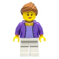 Medium Lavender Torso, White Legs, Medium Nougat Hair