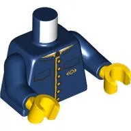 Torso, Conductor Uniform, Gold Buttons, Trim, Trains Logo print, Dark Blue Arms, Yellow Hands