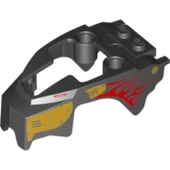 Fairing, Fly Wheel, Lion Shape with Gold Armor and Red Flames Print