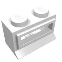 Window 1 x 2 x 1, Extended Lip, Solid Stud [with Glass]