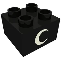 Duplo Brick 2 x 2 with Eye without White Spot Print, on Two Sides