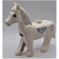 Duplo Animal Horse with One Stud and Moveable Head, Eyes, Saddle and Hearts Print
