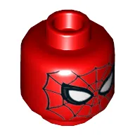 Minifig Head Spider-Man, Small White Eyes, Black Web Print [Hollow Stud]