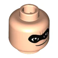 Minifig Head Bob Parr (Mr. Incredible), Furrowed Brow Lines, Black Eyemask, Thin Smile Print [Hollow Stud]