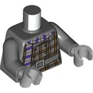 Torso, Coat, Dark Red Plaid, Silver Belt Buckle, Tan/Dark Purple Scarf print, Dark Bluish Gray Arms, Light Bluish Gray Hands