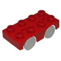 Duplo Car Base 2 x 4 with Light Bluish Gray Wheels (Brickrunner)
