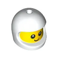 Minifig Head Special, Baby with White Helmet Pattern, Face Print