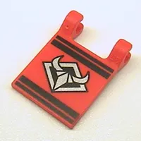 Flag 2 x 2 Square [Thin Clips] with Silver Bull's Head Print [6045 / 6088]