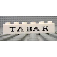 Brick 1 x 6 with 'TABAK' Serif Black Print