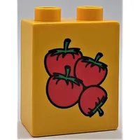 Duplo Brick 1 x 2 x 2 with Four Tomatoes Print