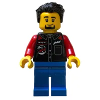 Driver, Black Vest, Blue Legs, Black Hair