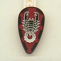 Shield Ovoid with Red, Black, and Silver Scorpion Print
