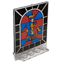 Door 2 x 5 x 5 Swivel, Flat Base with Stained Glass Knight Print