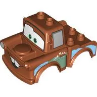 Duplo Car Body 2 Top Studs Truck with Cars Tow Mater, No Bottom Teeth Print