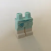 Hips with Light Aqua Legs and White Boots Pattern with Azure Waves and Silver Stars print