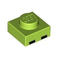 Plate 1 x 1 with 2 Black Rectangles Print (Minecraft Zombie Eyes)