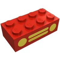 Brick 2 x 4 with Yellow Car Grille Print