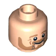 Minifig Head Fili the Dwarf, Dual Sided, Beard with Braids and Crow's Feet, Smiling / Battle Rage Print [Hollow Stud]