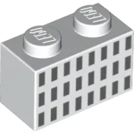 Brick 1 x 2 with 3 Rows of 8 Black Squares print