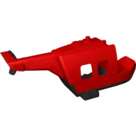 Duplo Helicopter Body with Yellow Base, White Tail, Black Tail Rotor with Blue EMS Star Print