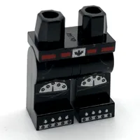 Hips and Black Legs with Red Belt, Silver Knee Caps, Toes print