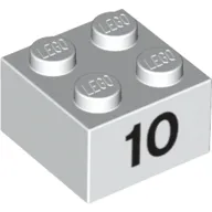 Brick 2 x 2 with Black "10" Print