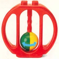 Duplo Rattle Oval with Yellow and Red Ball Wheel