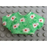 Scala, Crop Top with Short Sleeves with White Flowers Pattern