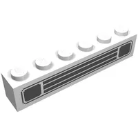 Brick 1 x 6 with Black Car Grill Print