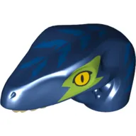 Animal Body Part, Dinosaur, Raptor Head with Yellow Eyes, Lime Patch, Blue Stripes