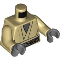 Torso Robe, Dark Bluish Gray Undershirt, Reddish Brown Belt Print, Tan Arms, Dark Bluish Gray Hands