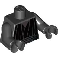 Torso Layered Shirt, White Undershirt, Waist Sash Print, Black Arms and Hands