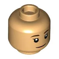 Minifig Head Yuki Nagasato, Dark Brown Eyebrows, Open Mouth / Closed Mouth