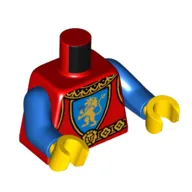 Torso Armor, Gold Lion on Blue Field Crest, Gold Collar, Belt print, Blue Arms, Yellow Hands