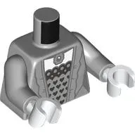 Torso, Dress, Dark Bluish Grey Trim, Corset with Black Harts, White Chest print, Light Bluish Gray Arms, White Hands