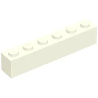 Brick 1 x 6 without Bottom Tubes, with 2 Raised Cross Supports