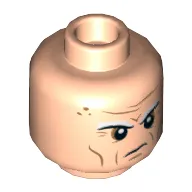 Minifig Head Vulture, White Eyebrows, Forehead Lines, Wrinkles, Scowl Print