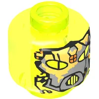 Minifig Head Alien, Gray Mask and Mouth Grille Print [Blocked Open Stud]