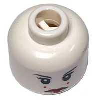 Minifig Head Padme Amidala (Queen), Red Lips, Eyelashes, 2 Red Dots on Cheeks Print