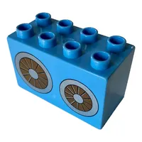 Duplo Brick 2 x 4 x 2 with Wheels Print