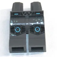 Hips and Dark Bluish Gray Legs with Black Belt, Silver Triangles, and Black Knee Pads with Azure Circles Print