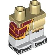 Hips and White Legs with Dark Red/Bright Light Orange Cloak, Tan Pants, Black Shoes print